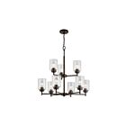 Lustre à 2 étages Kichler Winslow 44031OZ 9-lumières 75W vieux bronze