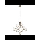 Lustre à 2 étages Kichler Vara 44073NI 9-lumières 60W nickel brossé
