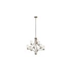 Lustre à 2 étages Kichler Vara 44073NI 9-lumières 60W nickel brossé