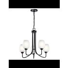 Lustre à 1 étage Kichler Valserrano 44377BK 5-lumières 75W noir