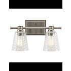 Luminaire de vanité Kichler Nadine 45096NI 2-lumières 100W nickel brossé