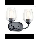 Luminaire de vanité Kichler Valserrano 45128BKCS 2-lumières 75W noir