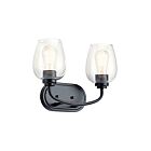 Luminaire de vanité Kichler Valserrano 45128BKCS 2-lumières 75W noir