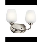 Luminaire de vanité Kichler Valserrano 45128NI 2-lumières 75W nickel brossé