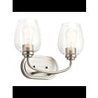 Luminaire de vanité Kichler Valserrano 45128NICS 2-lumières 75W nickel brossé