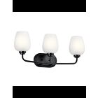 Luminaire de vanité Kichler Valserrano 45129BK 3-lumières 75W noir