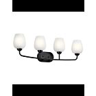 Luminaire de vanité Kichler Valserrano 45130BK 4-lumières 75W noir