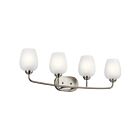 Luminaire de vanité Kichler Valserrano 45130NI 4-lumières 75W nickel brossé
