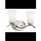 Luminaire de vanité Kichler Armida 45375NI 2-lumières 100W nickel brossé