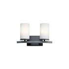 Luminaire de vanité Kichler Crosby 45496BK 2-lumières 100W noir