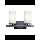 Luminaire de vanité Kichler Crosby 45496BK 2-lumières 100W noir
