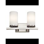Luminaire de vanité Kichler Crosby 45496NI 2-lumières 100W nickel brossé