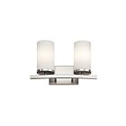 Luminaire de vanité Kichler Crosby 45496NI 2-lumières 100W nickel brossé