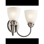 Luminaire de vanité Kichler Jolie 45638NI 2-lumières 100W nickel brossé