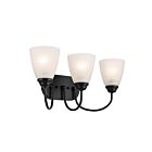 Kichler 45639BK Jolie 3-Lumières 100W Noir Lumière Vanité