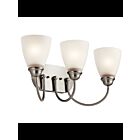 Luminaire de vanité à LED Kichler Jolie 45639NIL18 3-lumières 10W nickel brossé