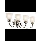 Luminaire de vanité Kichler Jolie 45640NI 4-lumières 100W nickel brossé