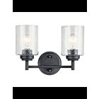 Luminaire de vanité Kichler Winslow 45885BK 2-lumières 75W noir