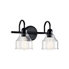 Luminaire de vanité Kichler 45972BK 2.-lumières 150W Noir