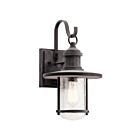 Lanterne murale extérieur Kichler Riverwood 49193WZC 1-lumière 100W zinc patiné