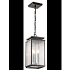 Suspendu extérieur Kichler Manningham 49387OZ 3-lumières 60W vieux bronze