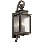 Lanterne murale extérieur Kichler Wiscombe Park 49502OZ 3-lumières 60W vieux bronze