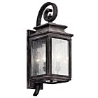 Lanterne murale extérieur Kichler Wiscombe Park 49502WZC 3-lumières 60W zinc patiné