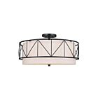 Plafonnier semi-encastré Kichler Birkleigh 52076BK 4-lumières 300W Noir