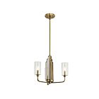 Lustre à 1 étage Kichler Kimrose 52410BNB 3-lumières 60W laiton naturel brossé