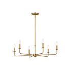 Lustre Kichler 52516BNB 6-lumières 150W Laiton naturel brossé