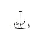 Lustre 2 étages Kichler 52518BK 12-Lumières 300W Noir