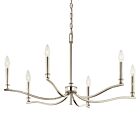 Kichler 52695PN Malene 6-Lumières 360W Nickel poli Lustre