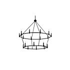 Kichler 52708BK Carrick 18-Lumières 1080W Noir Lustre
