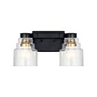 Luminaire de vanité Kichler Vionnet 55011BK 2-lumières 75W noir