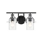 Luminaire de vanité Kichler Everett 55078BK 2-lumières 150W Noir
