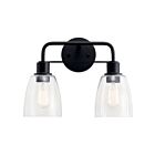 Luminaire de vanité Kichler Meller 55101BK 2-lumières 60W noir