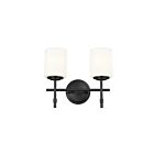 Luminaire de vanité Kichler 55141BK 2-Lumières 150W Noir