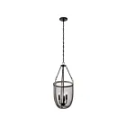 Suspendu de foyer Kichler Mascarello 82320 3-lumières 60W fer d'enclume