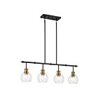 Kichler 82408 4-Lumières 240W Noir et laiton naturel brossé Lustre