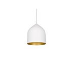Kuzco Lighting 49108-WH-GD Helena 1-Lumière 60W Blanc et or Suspendu