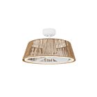 Kuzco Lighting CF41424-WH-BR-5CCT Isla 43W 24" Blanc et Corde Tressée LED Lustre avec ventilateur CCT Sélectionnable