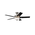 Kuzco Lighting CF78752-BN-LKW Erikson 83W 52" Nickel Brossé LED Ventilateur 3000K