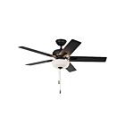 Kuzco Lighting CF78752-MB-LKP Erikson 83W 52" Matte Noir LED Ventilateur 3000K