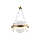 Kuzco Lighting CH13922-VBCR-UNV Taurus 32W Laiton vieilli et verre strié transparent LED Lustre