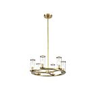 Kuzco Lighting CH309006NBCG Revolve 6-Luminaires 360W Verre transparent et laiton naturel Lustre