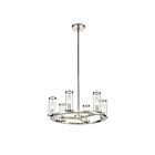 Kuzco Lighting CH309006PNCG Revolve 6-Luminaires 360W Verre transparent et nickel poli Lustre