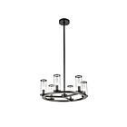 Kuzco Lighting CH309006UBCG Revolve 6-Luminaires 360W Verre transparent et bronze urbain Lustre