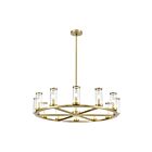 Kuzco Lighting CH309012NBCG Revolve 12-Luminaires 720W Verre transparent et laiton naturel Lustre