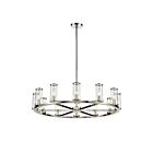 Kuzco Lighting CH309012PNCG Revolve 12-Luminaires 720W Verre transparent et nickel poli Lustre