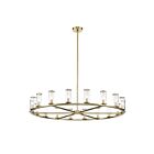 Kuzco Lighting CH309018NBCG Revolve 18-Luminaires 1080W Verre transparent et laiton naturel Lustre